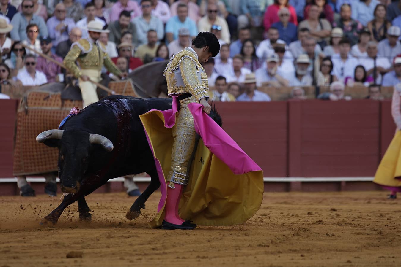 Pablo Aguado, en la tercera corrida de la Feria de San Miguel de Sevilla 2024