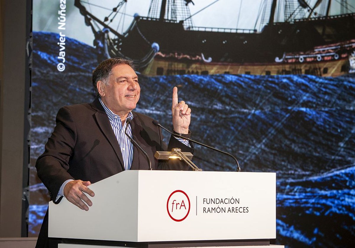 Gamal Michelén, viceministro de Patrimonio Cultural de la República Dominicana, durante su intervención en el encuentro 'Arqueología bajo el mar. Galeones, huracanes y naufragios'