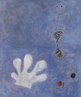 Imagen secundaria 2 - Arriba, 'Cambrils, la playa' (1917), de Joan Miró. Colección Nahmad. Sobre estas líneas, a la izquierda, 'Naturaleza muerta II (la lámpara de carburo)', 1922-1923, de Joan Miró. MoMA, Nueva York. A la derecha, 'Pintura (El guante blanco)', 1925, de Joan Miró. Fundación Miró de Barcelona