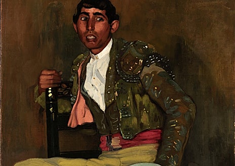 Imagen secundaria 1 - De arriba abajo, 'El Cardenal' (1912), y 'Picador gitano' (1903), de Zuloaga; asimismo, 'Diana' (1924), de Romer ode Torres