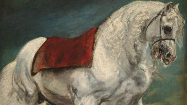 Imagen antes - En el anverso, 'Caballo andaluz', de Van Dyck (anverso). En el reverso, un paisaje