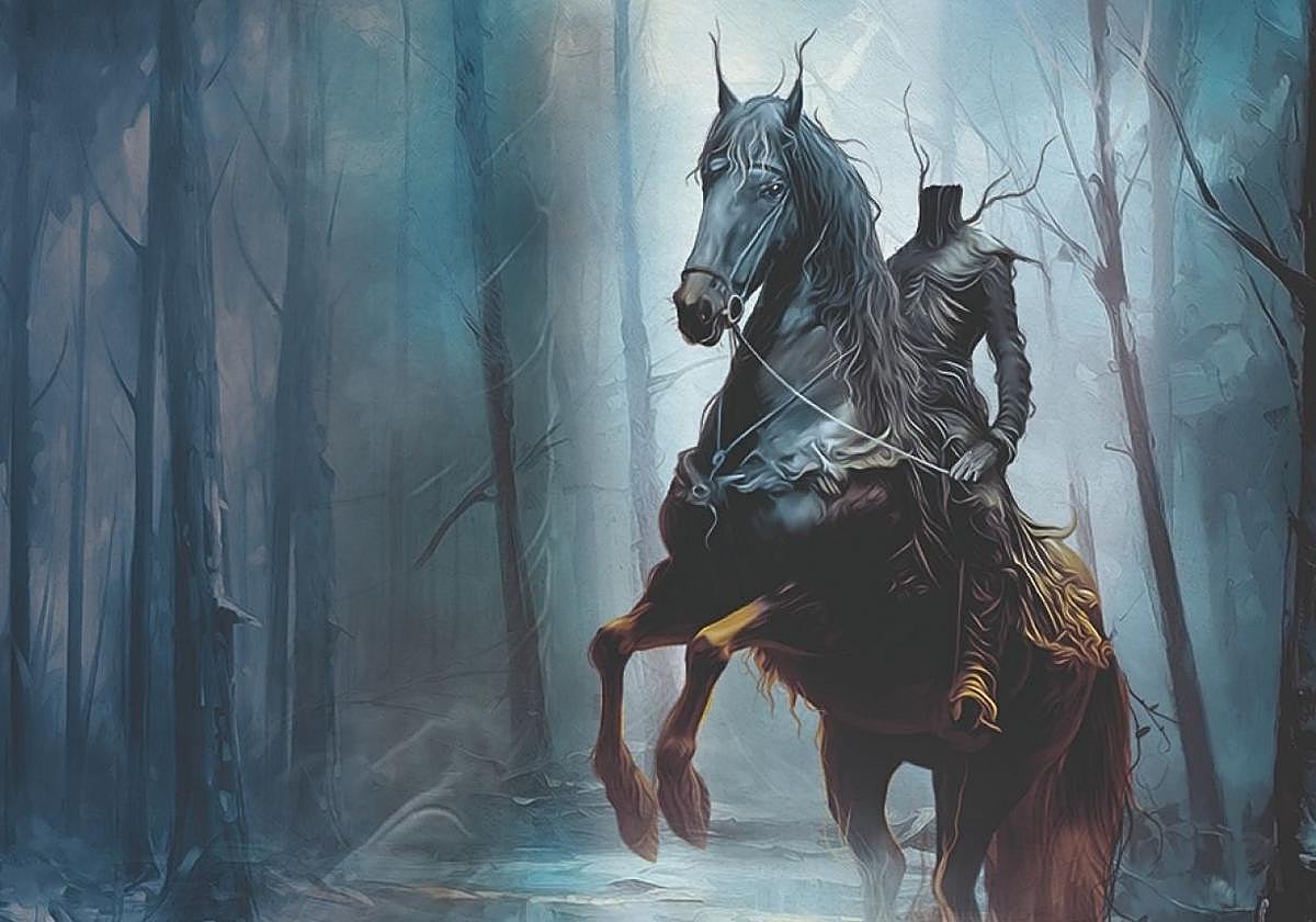 Detalle de una ilustración de 'La leyenda de Sleepy Hollow'