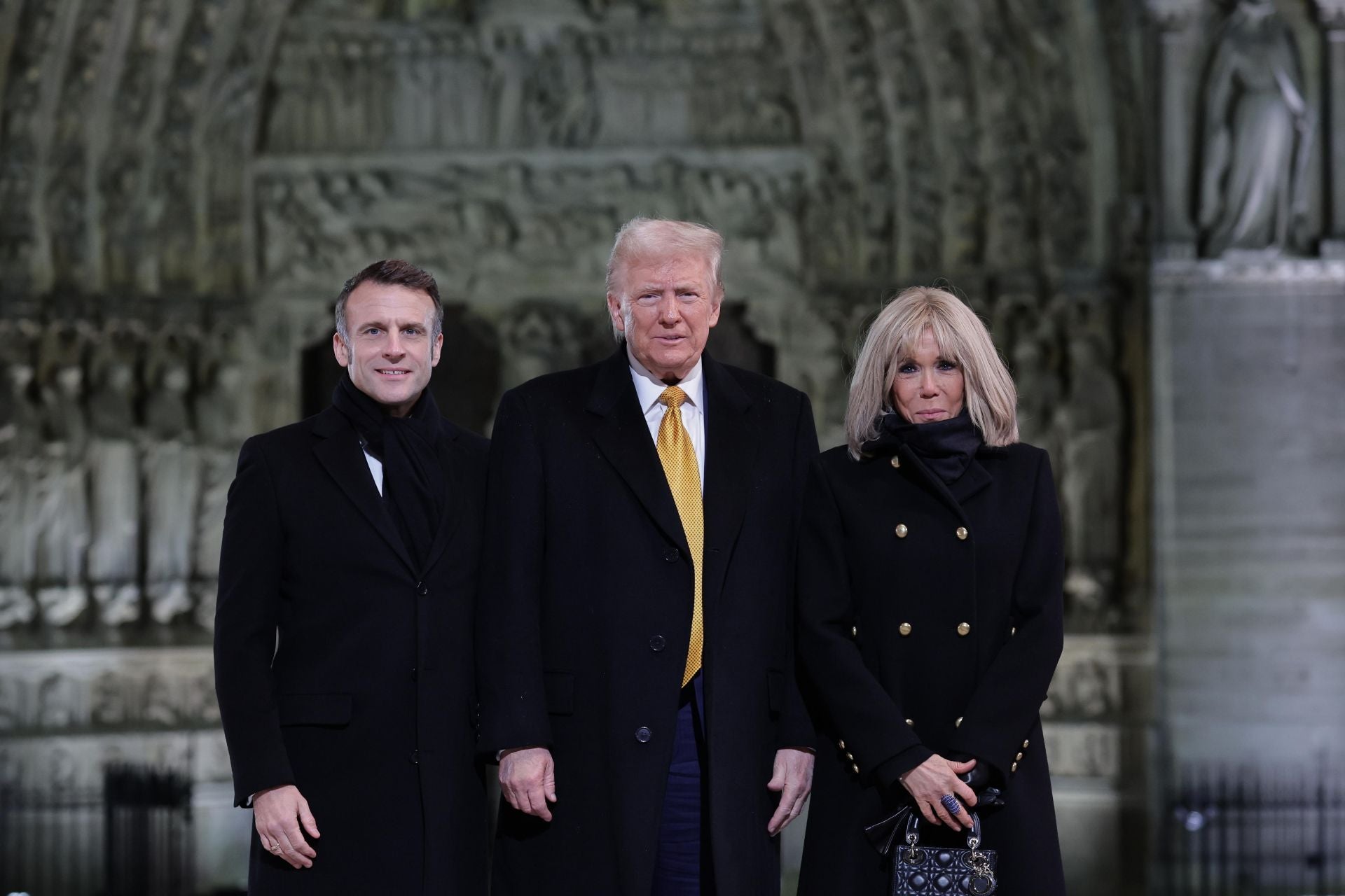 Emmanuel y Brigitte Macron reciben al Donald Trump