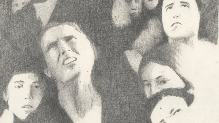 Detale de uno de los dibujos de María Rosa Aránega