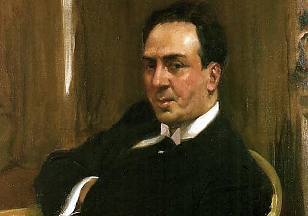 Detalle del retrato que Sorolla le hizo a Antonio Machado