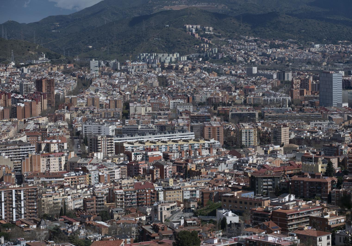 Vista panorámica de Ciudad Meridiana en el distrito de Nou Barris de Barcelona