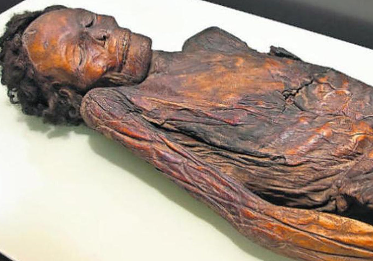 Momia guanche en el Museo Arqueológico Nacional