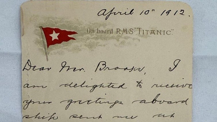 La carta del superviviente del Titanic escrita días antes del naufragio: «Esperaré al final del viaje»