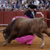 Morante de la Puebla durante la corrida del viernes de Feria