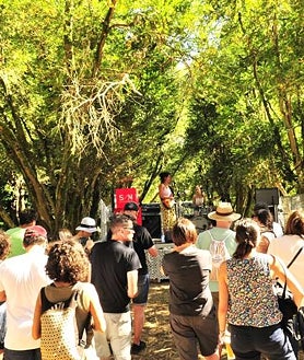 Imagen secundaria 2 - Arriba, el escenario sobre el lago de Lanuza (Huesca) de Pirineos Sur; abajo a la izquierda el escenario de Noches del Botánico (Madrid); y a su derecha una actuación en la isla de San Simón (Vigo) en el Festival Sinsal 