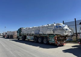 Un camión con ayuda humanitaria para Gaza