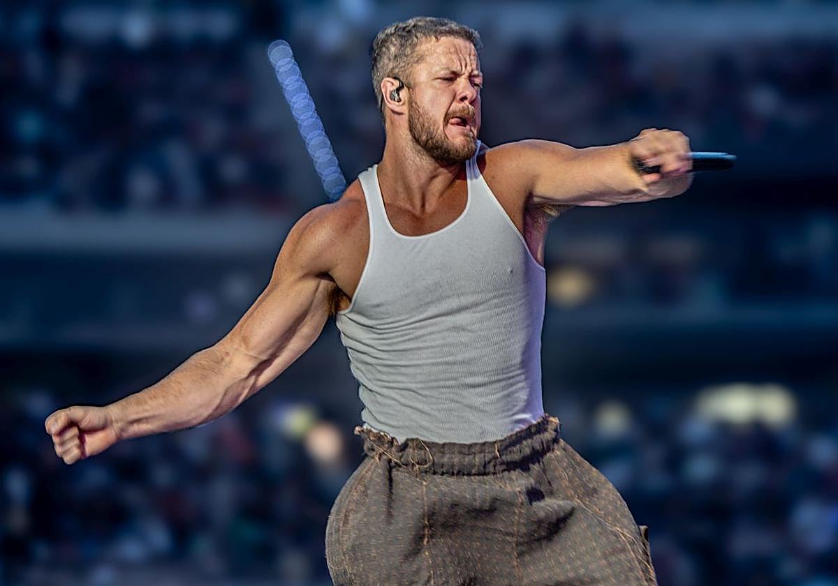 Dan Reynolds durante el concierto en Madrid