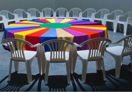 Obra de Pierre Ardouvin ('La roue de la fortune', 2013), de la colectiva de BienalSur 'Juguemos en el mundo'