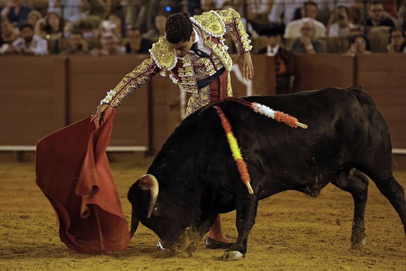 David Gutiérrez, del Patronato Provincial de Tauromaquia de Badajoz, mostró oficio y buenas formas con el capote