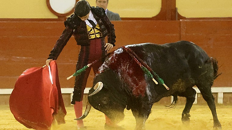 Pablo Aguado, vertical y torerísimo con el sexto toro, al que metió en el canasto