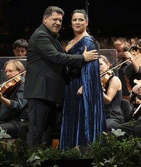 Imagen secundaria 2 - Pretty Yende y Riccardo Frizza; Maxim Vengerov durante su recital; Anna Netrebko y Luca Salsi, en Nabucco