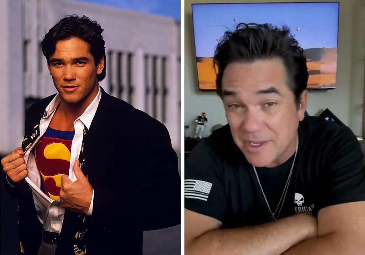 Dean Cain cuando interpretaba a Superman y Cain en el vídeo de reclutamiento de ICE publicado en Instagram