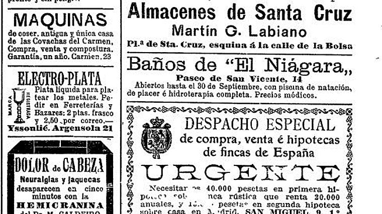 Anuncio de los Baños de 'El NIágara' en 1910
