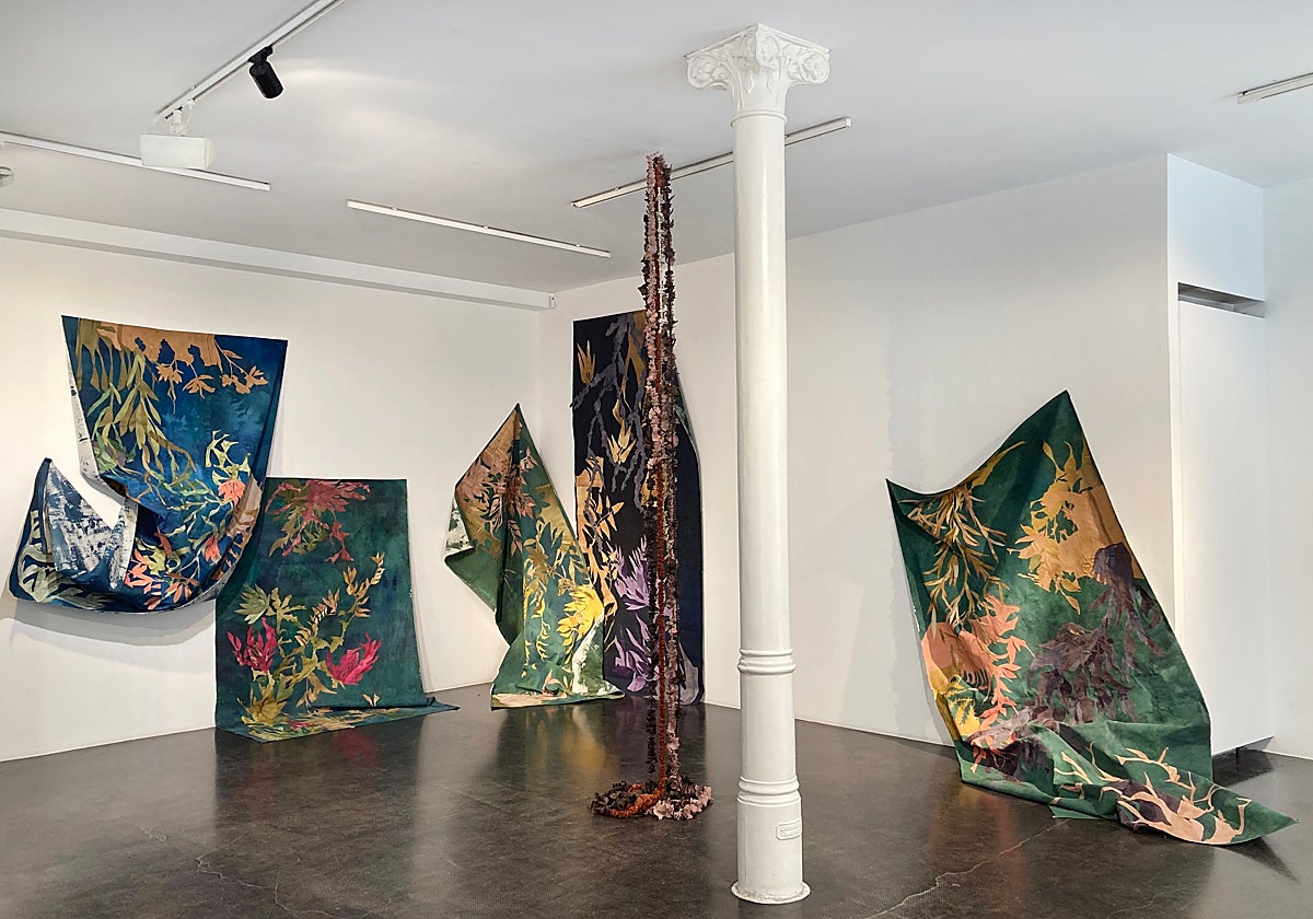 Detalle del montaje de la creadora francesa en su galería madrileña