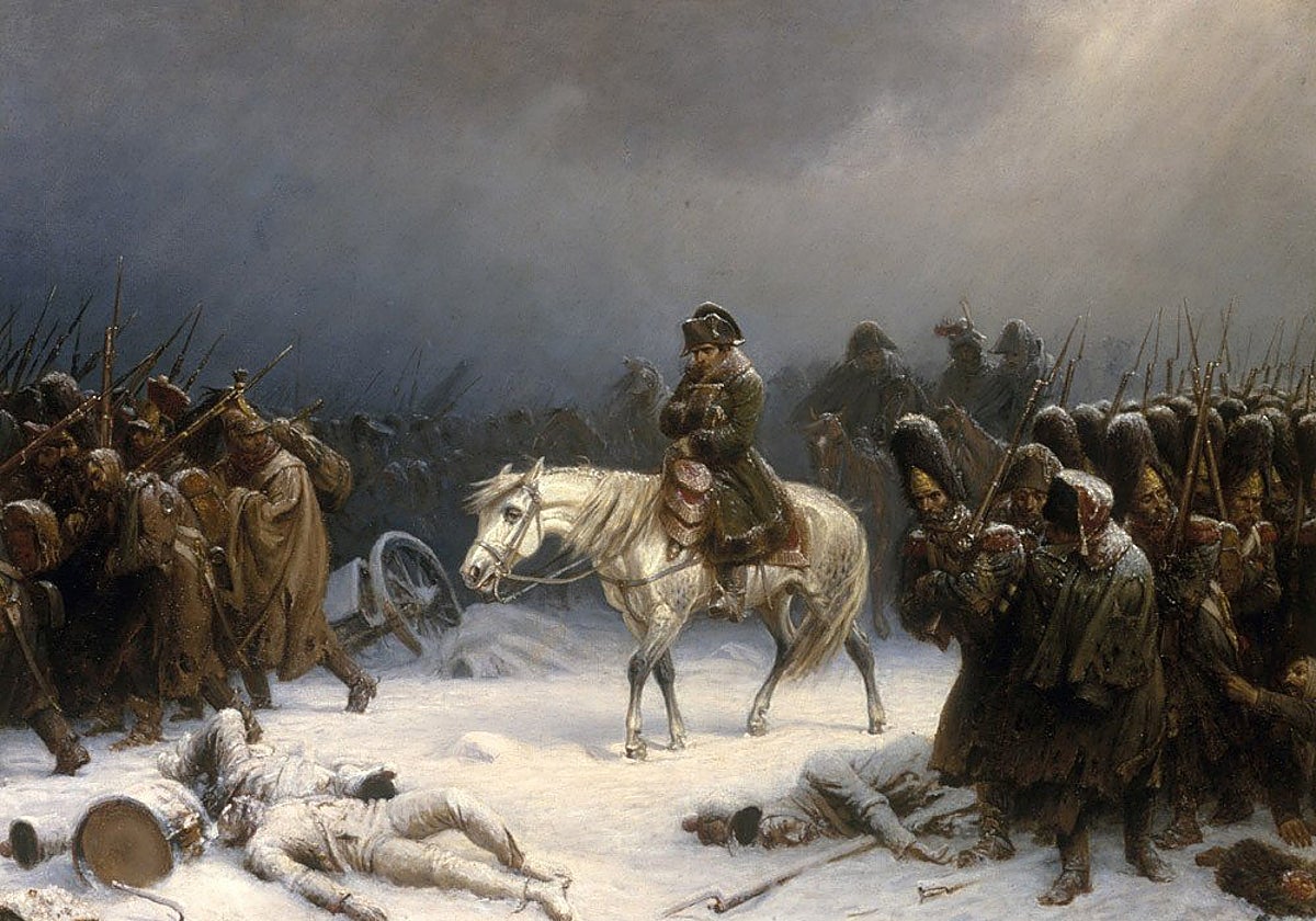 Cuadro de la retirada de Moscú pintado por Adolph Northern