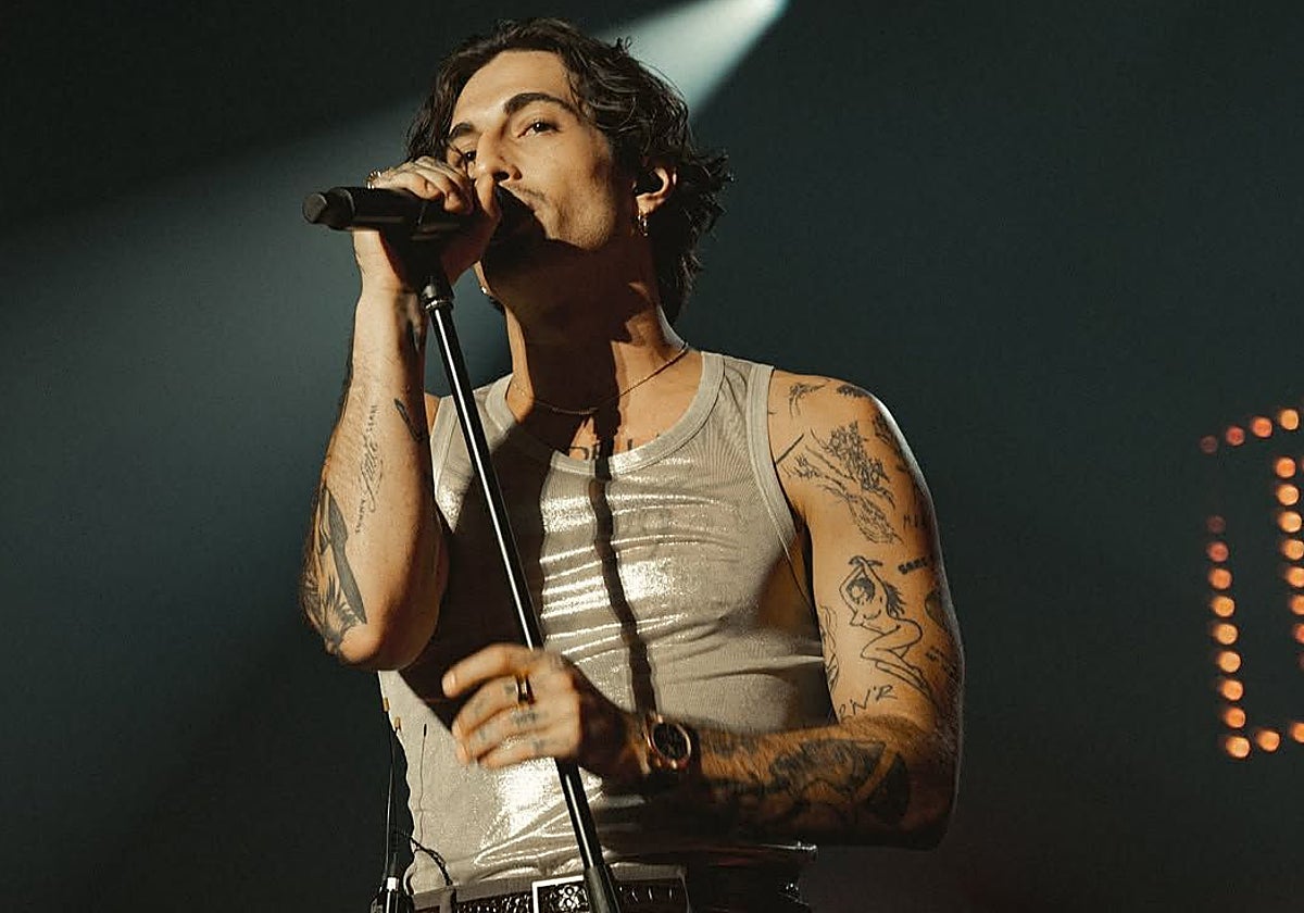 Damiano David en su concierto en Amsterdam