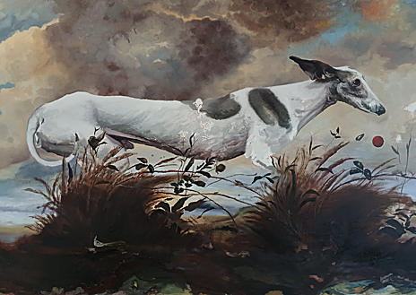 Imagen secundaria 1 - De arriba abajo, 'Si vuelo, mi reflejo se hunde', '500 años de paseos por el parque' y un detalle de las obras y el montaje