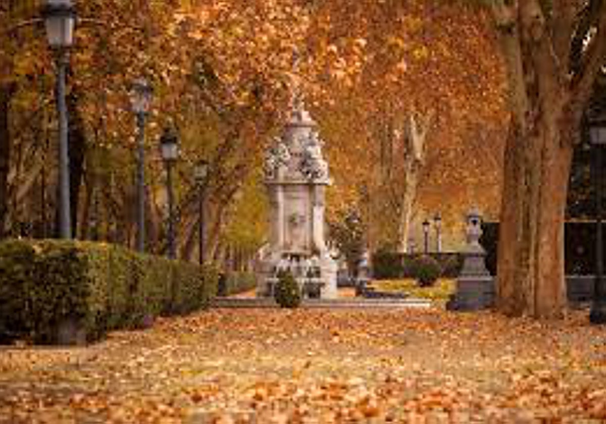Un otoñal parque de El Retiro en Madrid