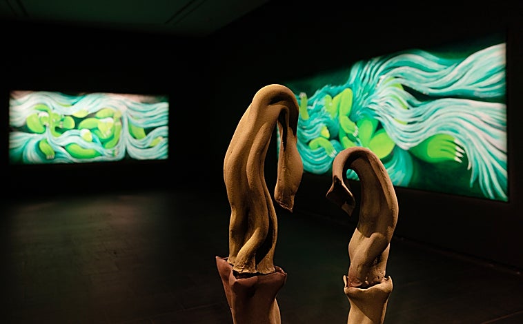 Imagen principal - En las imágenes, distintas obras de la muestra 'Aguas turbias', de la  portuguesa Inés Zenha