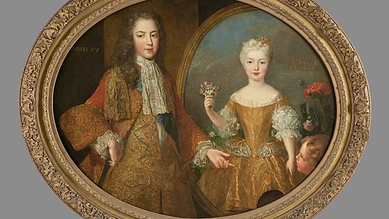 Detalle de 'El Amor presentando a Luis XV el retrato de la infanta Mariana Victoria de Borbón'