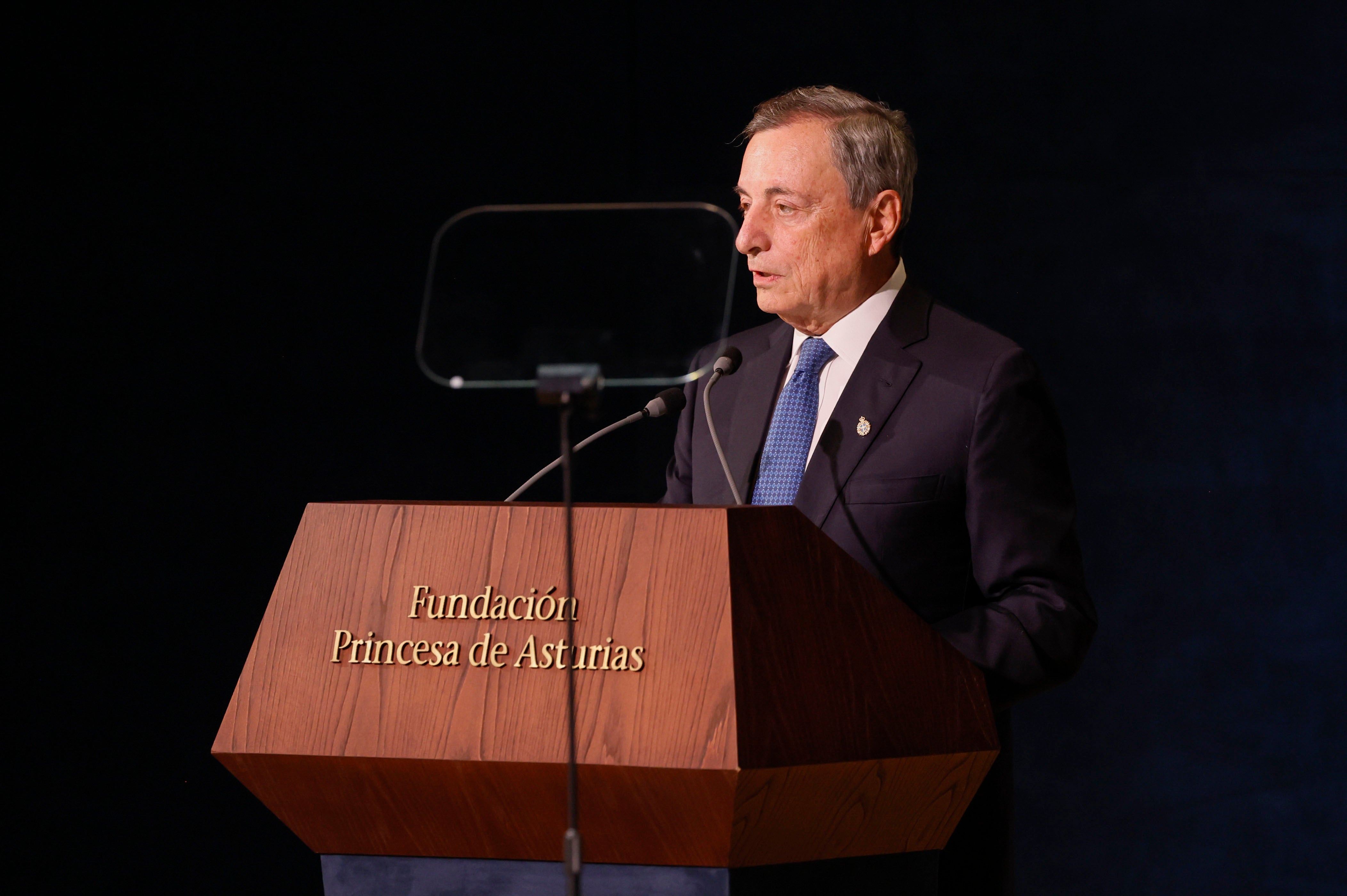 Mario Draghi, durante su discurso.