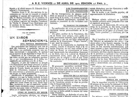 Imagen secundaria 1 - Recortes de ABC y monseñor Vico (izda) en 1912