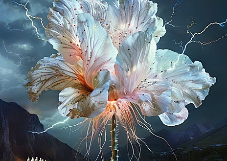 Imagen secundaria 1 - en las imágenes, de arriba abajo, 'Desvanecimiento', vídeo de 2023; 'Soñar o que te sueñen'; y detalle de la pintura 'Tierra' (2025)