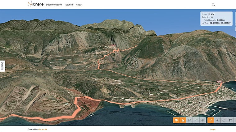 Las carreteras romanas a través de los pasos de montaña que conducen a Delfos, en la antigua Grecia