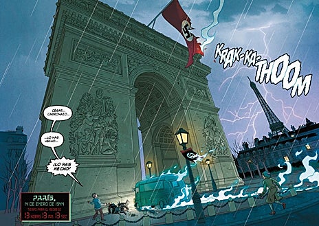 Imagen secundaria 1 - Viñetas y portada del libro 'Las aventuras de Dabiz Muñoz, XO:TIME'