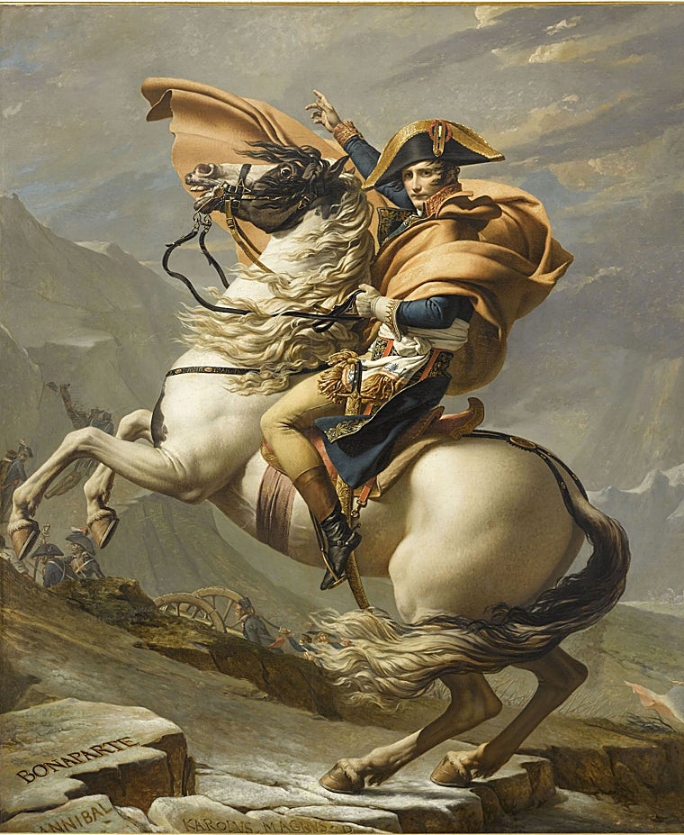 Jacques-Louis David. 'Bonaparte atravessa o Grande São Bernardo'