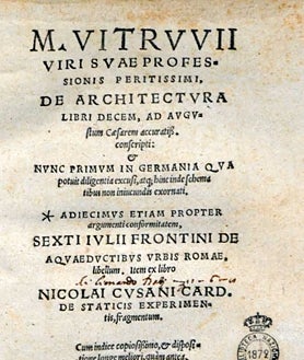 A Imagem Secundária 2 é uma imagem 3D da famosa Basílica Vitruviana. Representação de Vitrúvio apresentando De Architectura a Augusto. 