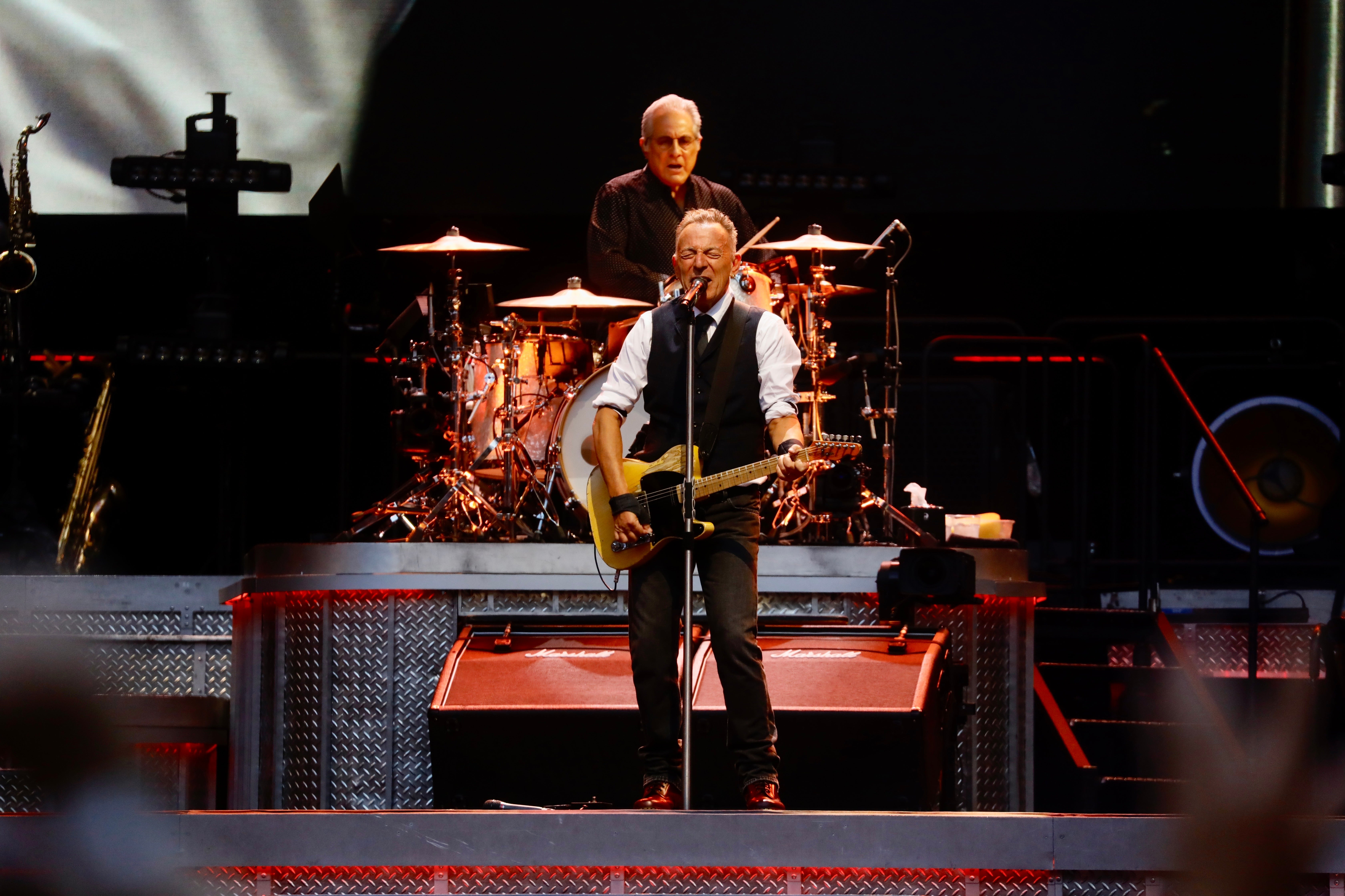 Bruce Springsteen durante su segundo concierto en Madrid