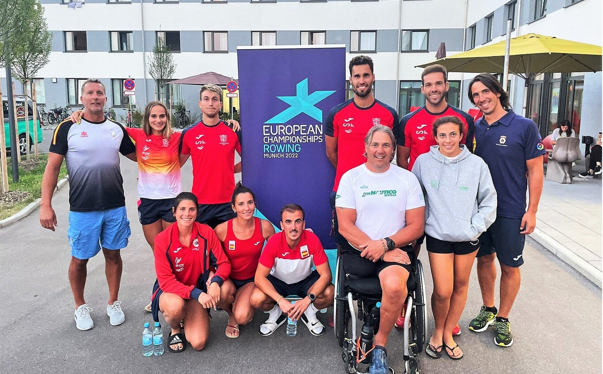Los representantes de la Federación Andaluza de Remo en el Europeo de Múnich