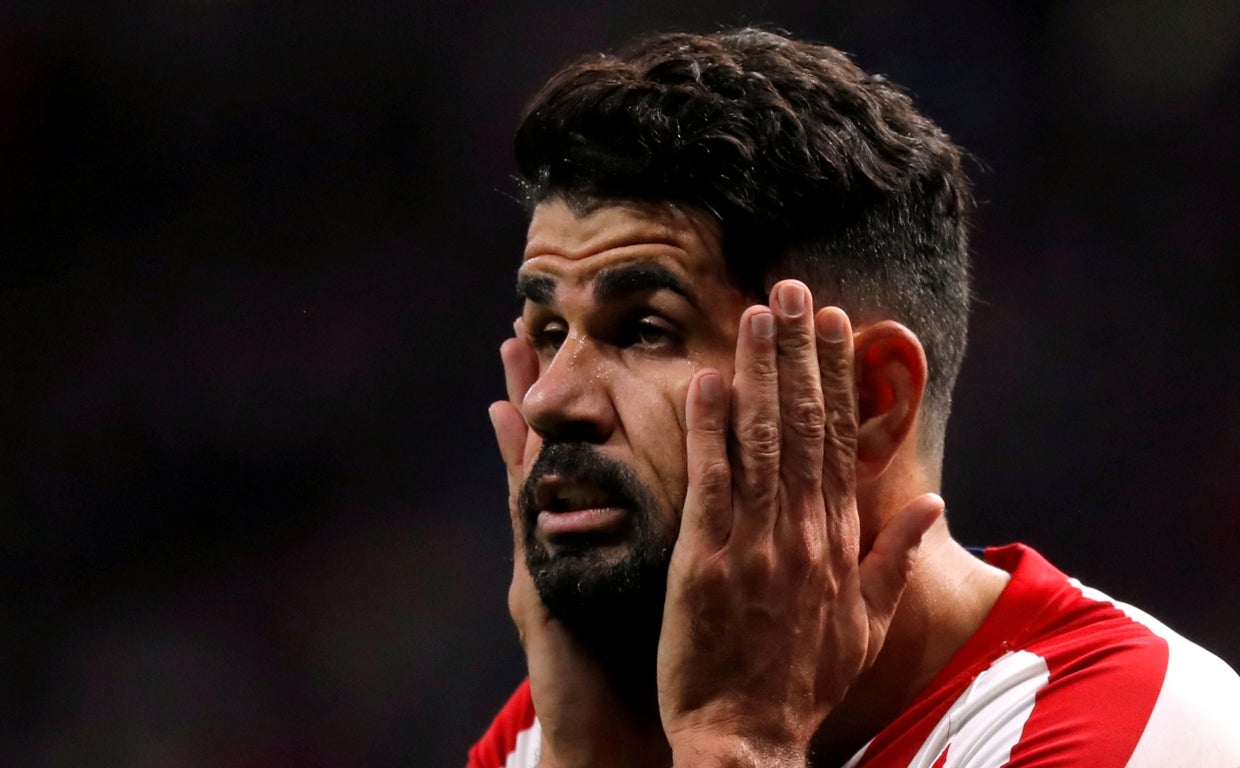 Costa, durante un partido con el Atlético de Madrid