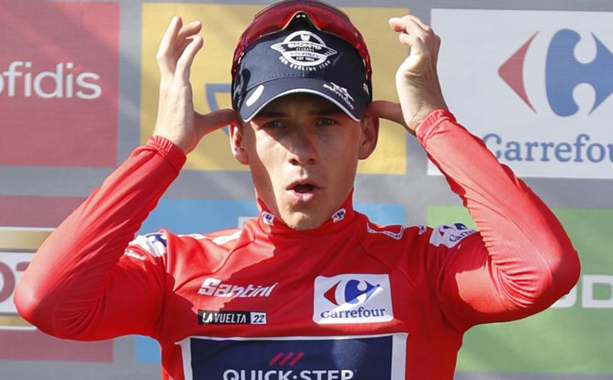 Remco Evenepoel, en el podio