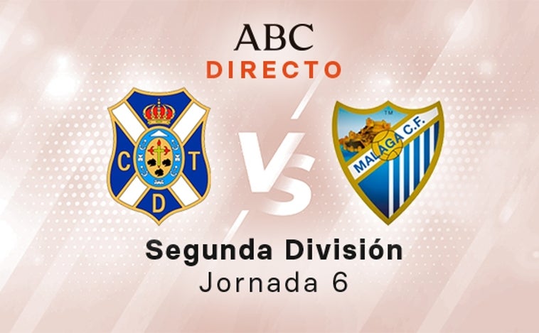 Tenerife - Málaga en directo hoy: partido de LaLiga Smartbank, jornada 6