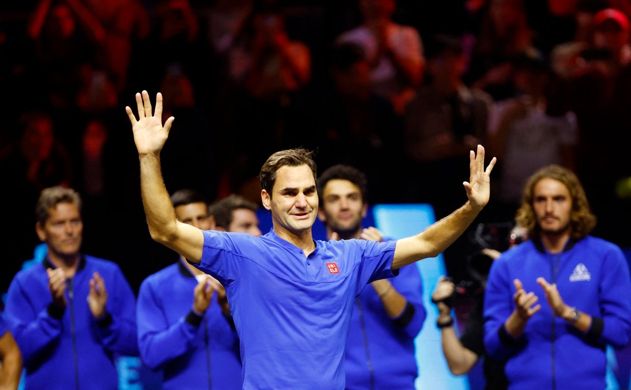 Roger Federer, en su despedida