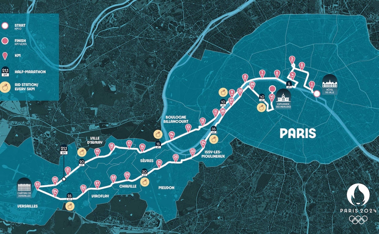 Louvre, Versalles, Torre Eiffel... el icónico recorrido del maratón de París 2024