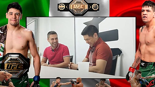 Imagen de la entrevista con Brandon Moreno, en los estudios de Eurosport