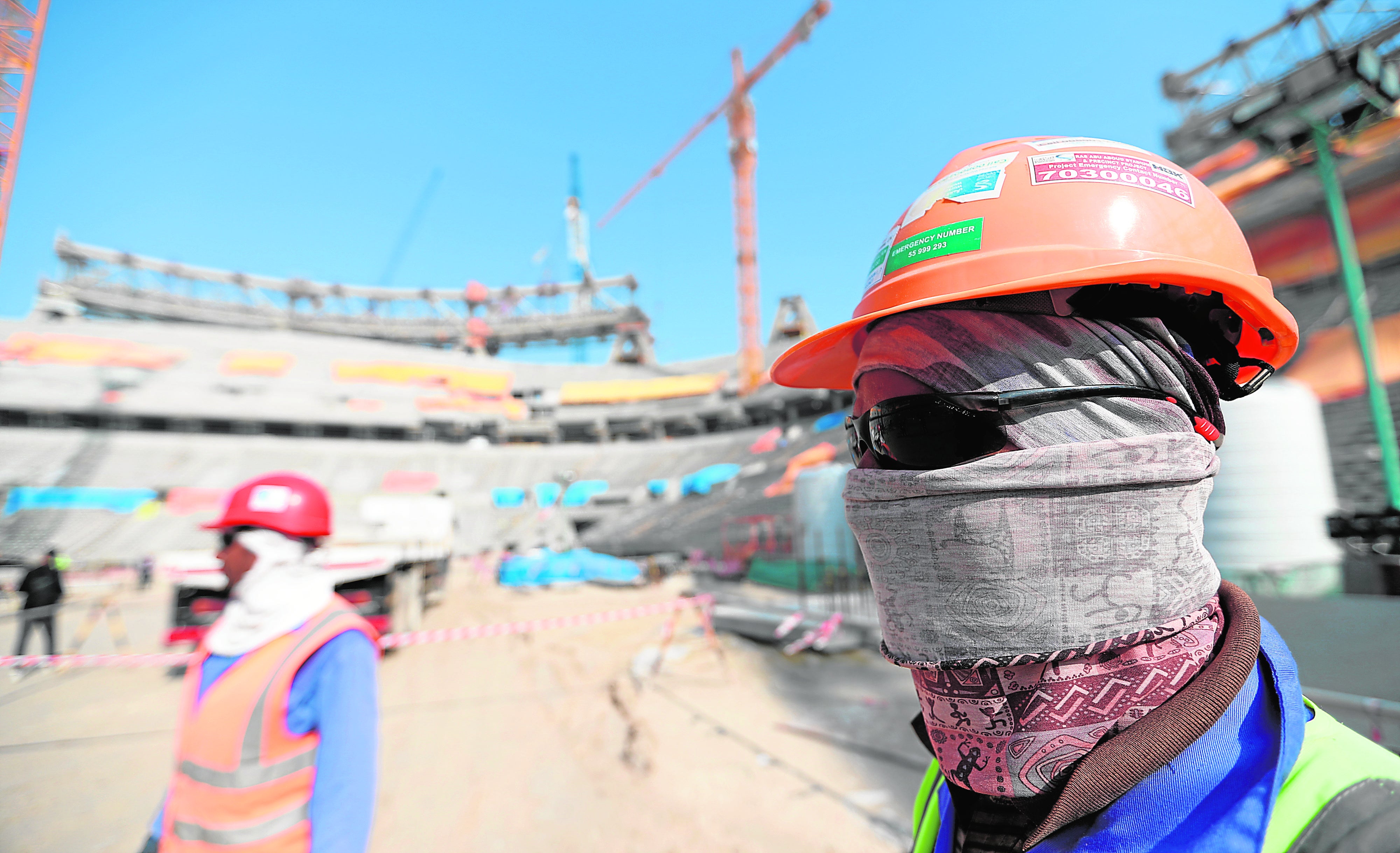 Obras en un estadio del Mundial de Qatar
