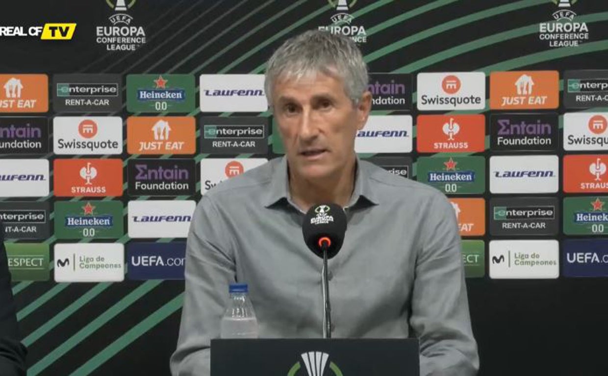 Quique Setién en su primera rueda de prensa como entrenador del Villarreal