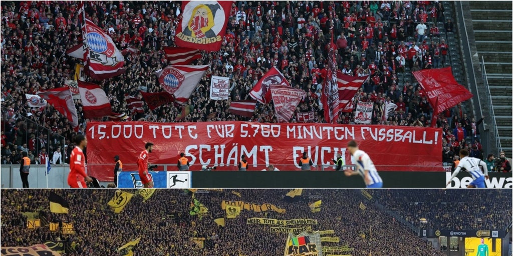 Deutsche Fans schreien gegen die WM 2022 in Katar