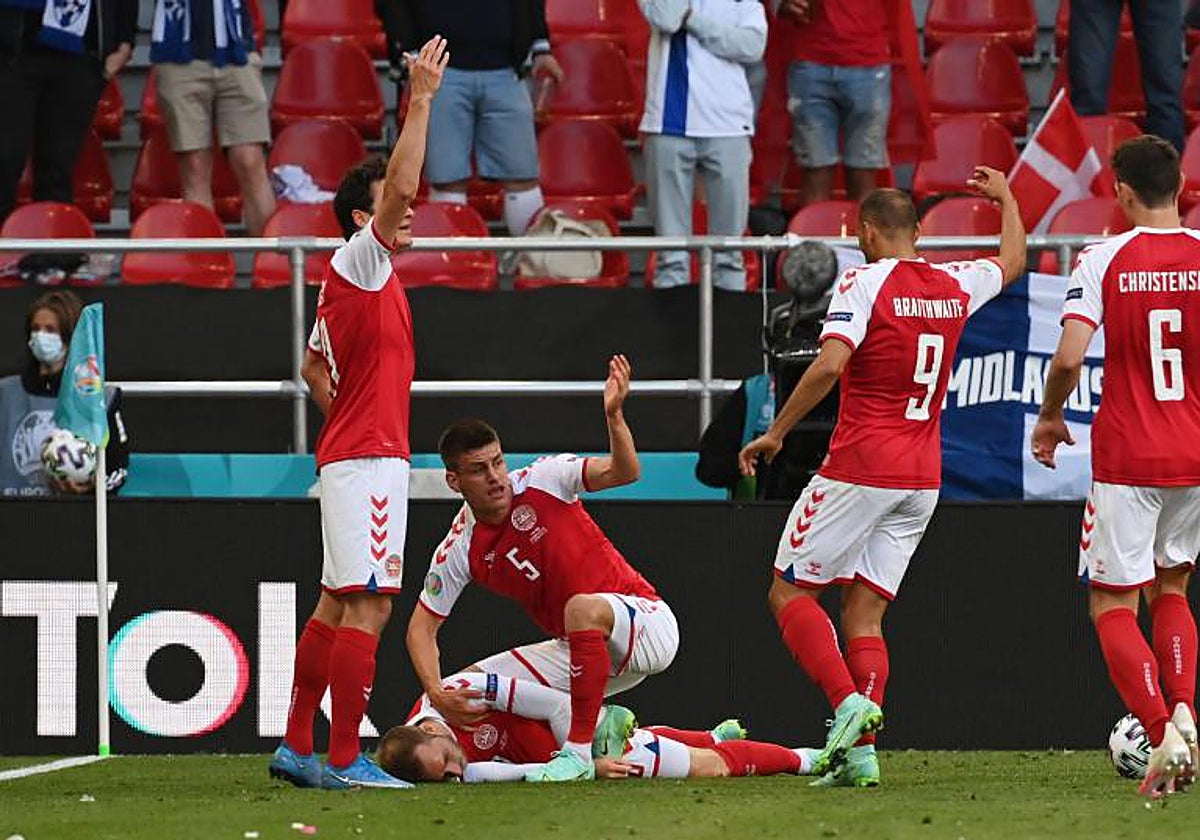 Christian Eriksen se desplomó en la Eurocopa 2021