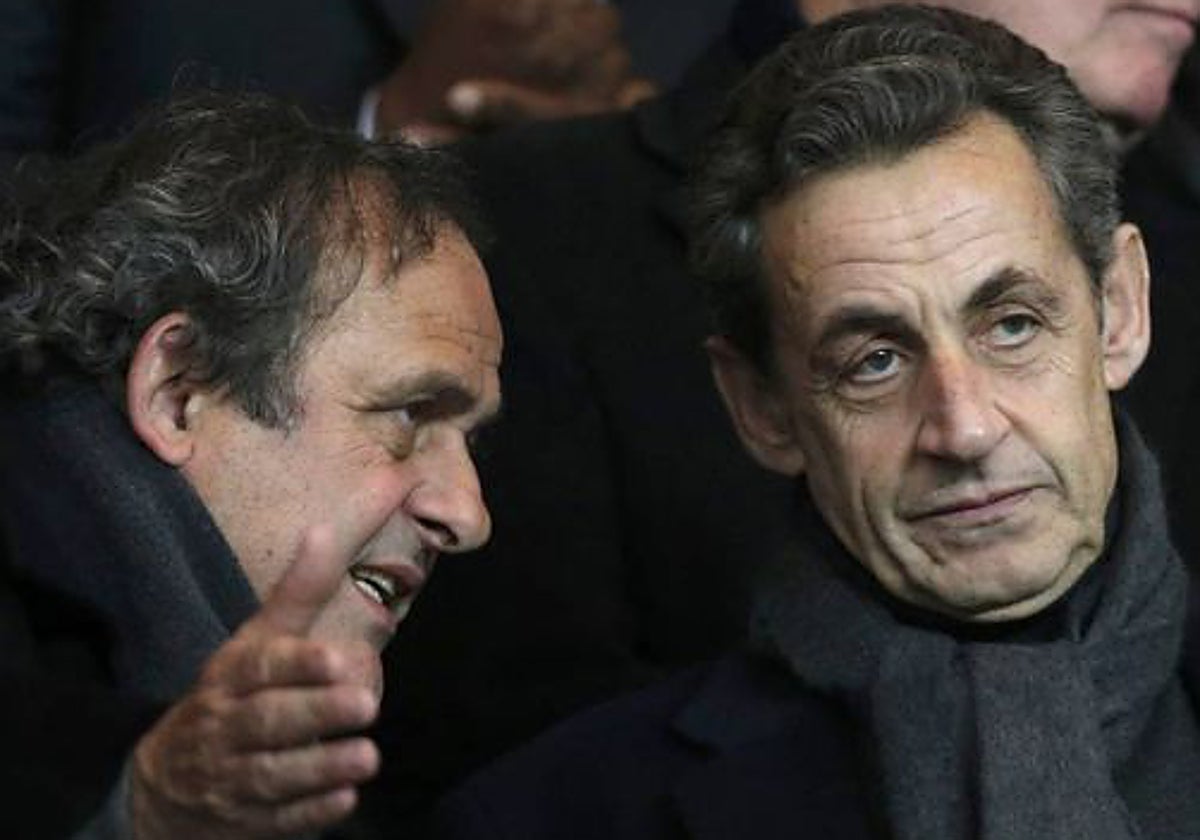Michel Platini y Nicolas Sarkozy