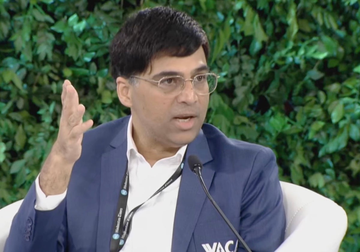 Vishy Anand en la cumbre del liderazgo organizada por el diario 'Hindustan Times' de Nueva Delhi